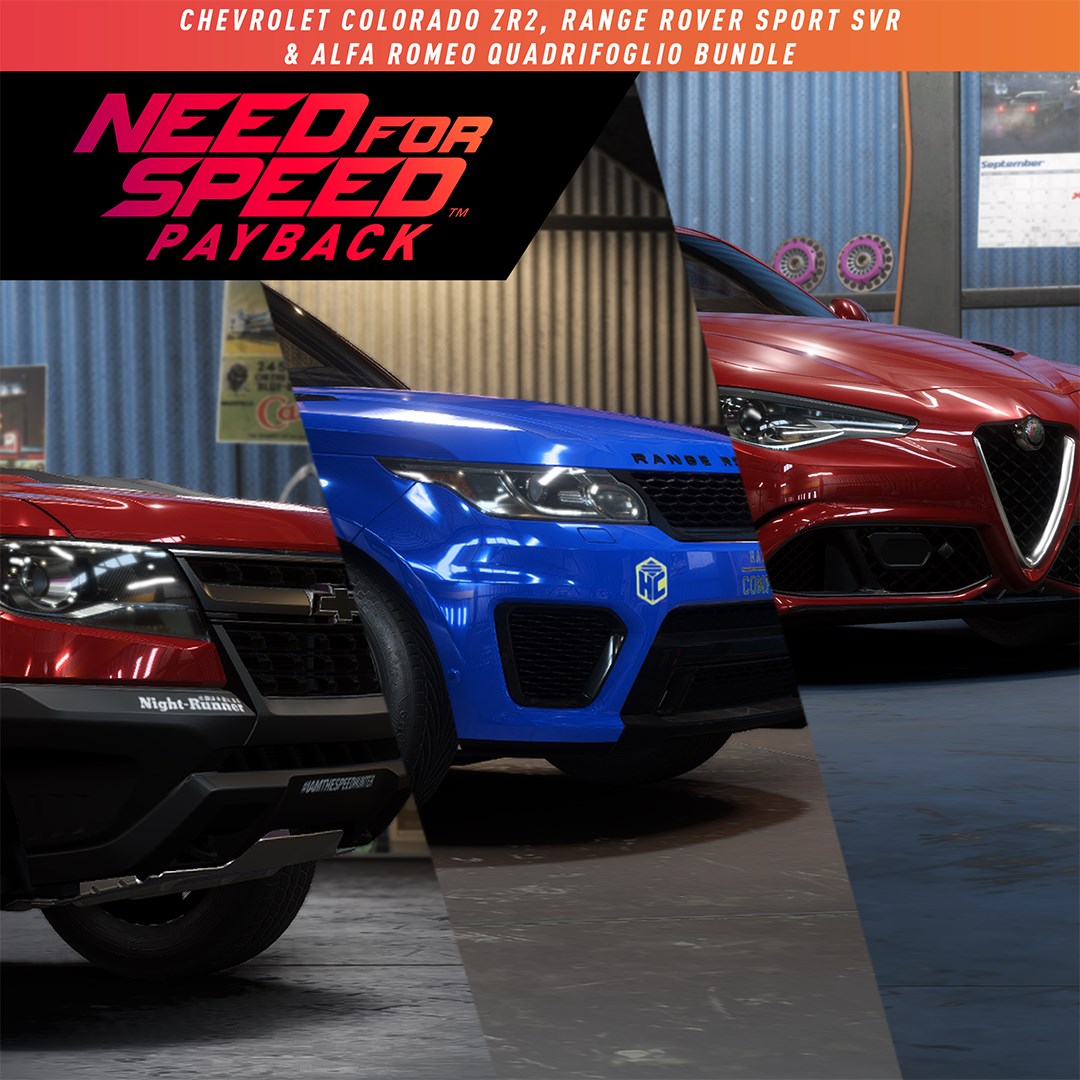 Купить игру Need for Speed™ Payback: набор с Chevrolet Colorado ZR2, Range  Rover Sport SVR и Alfa Romeo Quadrifoglio для Xbox за 222 на Korobok.Store  - Korobok.store